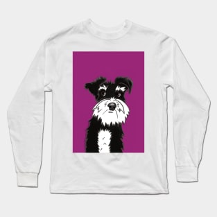 Dante the Black and White Miniature Schnauzer Dog Long Sleeve T-Shirt